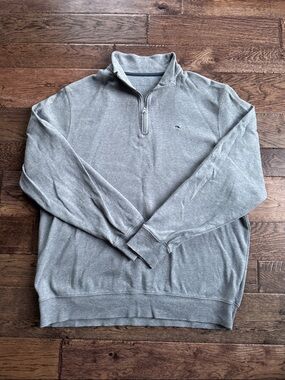 Vineyard Vines Light Gray Quarter-Zip Pullover Sweater